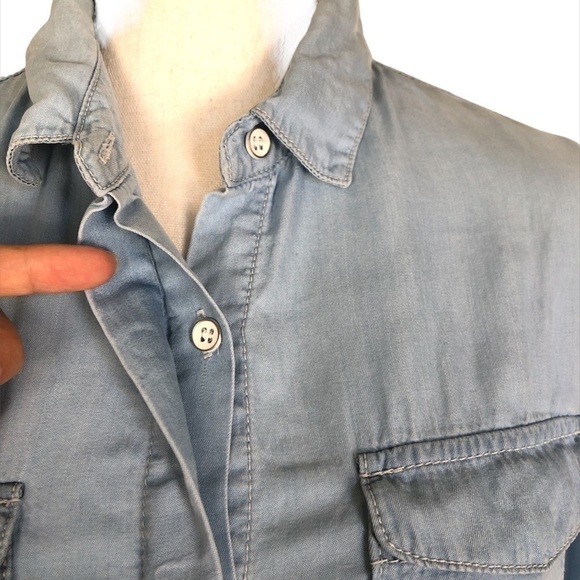 KAYAS DESIGN Shirt Women's Size Small Blue Chambray 100% Tencel Button Up Tunic - Picture 5 of 12